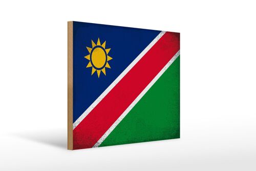 Holzschild Flagge Namibia 40x30cm Flag of Namibia Vintage Schild