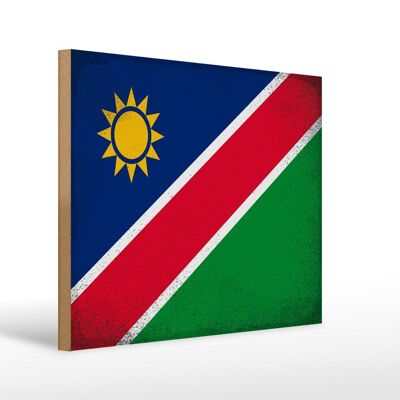 Holzschild Flagge Namibia 40x30cm Flag of Namibia Vintage Schild