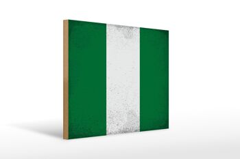 Panneau en bois drapeau Nigeria 40x30cm Drapeau du Nigeria signe vintage 1