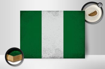 Panneau en bois drapeau Nigeria 40x30cm Drapeau du Nigeria signe vintage 2