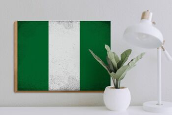 Panneau en bois drapeau Nigeria 40x30cm Drapeau du Nigeria signe vintage 3