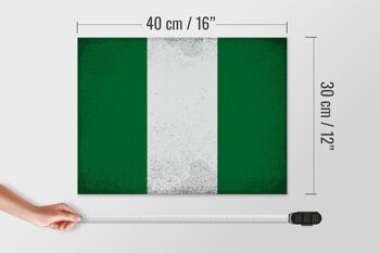 Panneau en bois drapeau Nigeria 40x30cm Drapeau du Nigeria signe vintage 4