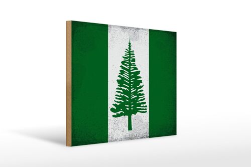 Holzschild Flagge Norfolkinsel 40x30cm Flag Vintage Holz Deko Schild
