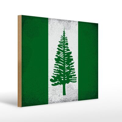 Cartello in legno bandiera Norfolk Island 40x30 cm bandiera cartello decorativo in legno vintage