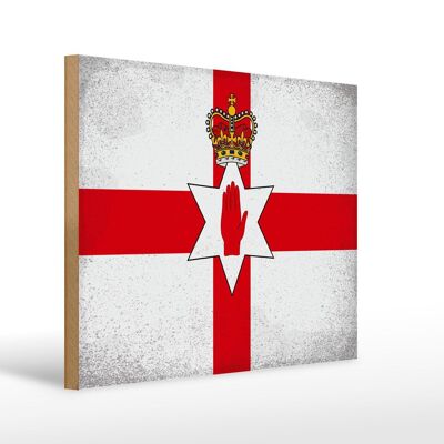 Letrero de madera con bandera de Irlanda del Norte, bandera decorativa de madera vintage de 40x30cm