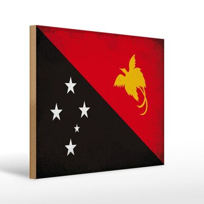 Holzschild Flagge Papua?Neuguinea 40x30cm Guinea Vintage Schild