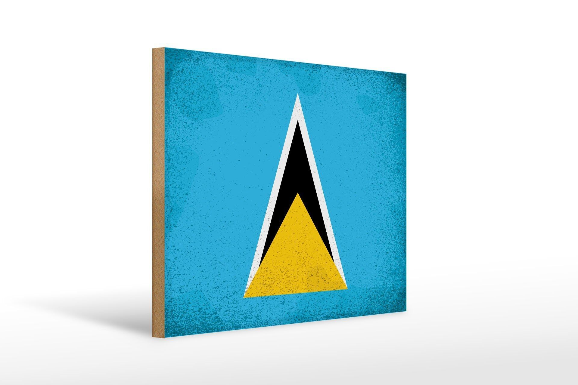 Cartello in legno bandiera Santa Lucia 40x30cm Cartello vintage Santa Lucia