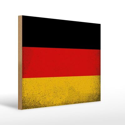 Cartello in legno bandiera Germania 40x30cm Bandiera Germania cartello vintage
