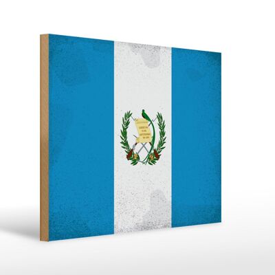 Holzschild Flagge Guatemala 40x30cm Flag Guatemala Vintage Schild