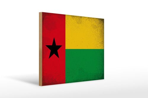Holzschild Flagge Guinea-Bissau 40x30cm Guinea Vintage Deko Schild