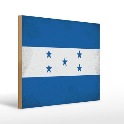 Holzschild Flagge Hondura 40x30cm Flag of Honduras Vintage Schild