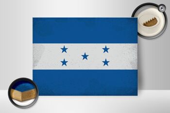 Panneau en bois drapeau Honduras 40x30cm Drapeau du Honduras panneau vintage 2
