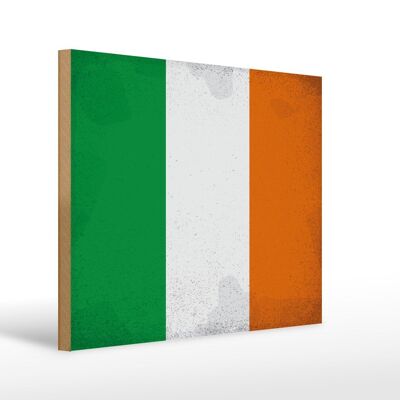Cartello in legno bandiera Irlanda 40x30cm Insegna vintage bandiera dell'Irlanda