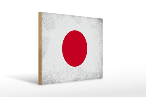 Holzschild Flagge Japan 40x30cm Flag of Japan Vintage Deko Schild