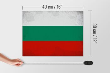 Panneau en bois drapeau Bulgarie 40x30cm Drapeau Bulgarie signe vintage 4