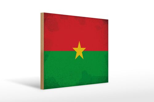 Holzschild Flagge Burkina Faso 40x30cm Flag Vintage Holz Deko Schild