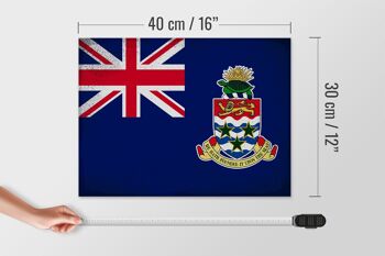 Panneau en bois drapeau des îles caïmans, 40x30cm, panneau décoratif Vintage 4