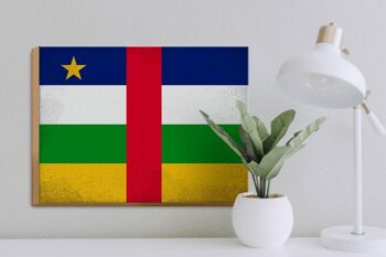 Panneau en bois drapeau République Centrafricaine 40x30cm VI bouclier 3