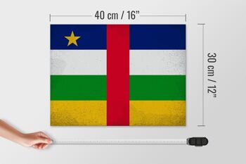 Panneau en bois drapeau République Centrafricaine 40x30cm VI bouclier 4