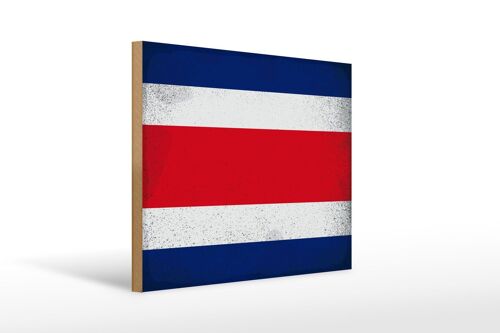 Holzschild Flagge Costa Rica 40x30cm Costa Rica Vintage Deko Schild