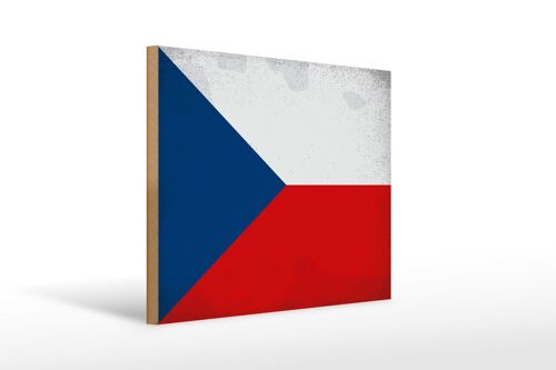 Holzschild Flagge Tschechien 40x30cm Czech Republic VintagSchild