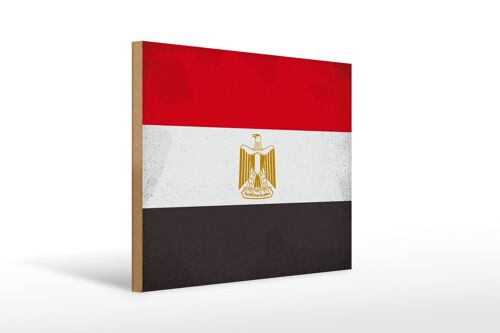 Holzschild Flagge Ägypten 40x30cm Flag of Egypt Vintage Deko Schild