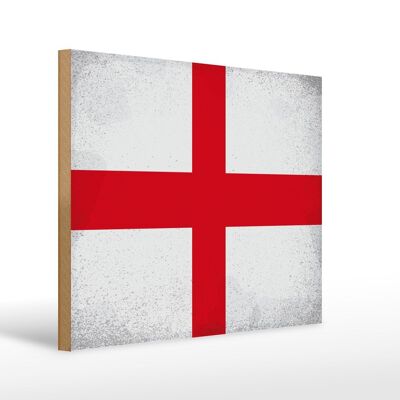 Letrero de madera bandera Inglaterra 40x30cm Bandera de Inglaterra letrero vintage