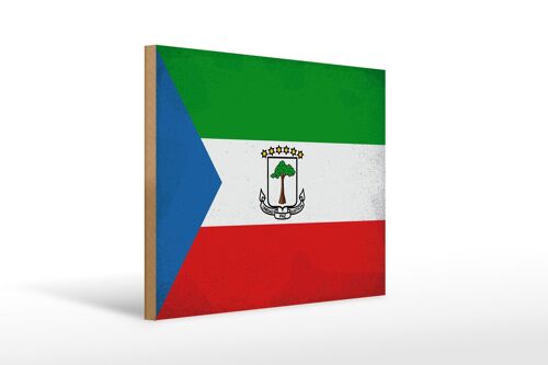 Holzschild Flagge Äquatorialguinea 40x30cm Flag Vintage Deko Schild