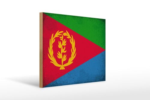 Holzschild Flagge Eritrea 40x30cm Flag of Eritrea Vintage Schild