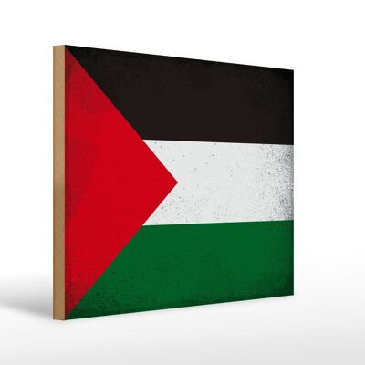 Holzschild Flagge Palästina 40x30cm Flag Palestine Vintage Schild