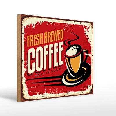 Wooden sign retro 40x30cm coffee best coffee in town sign