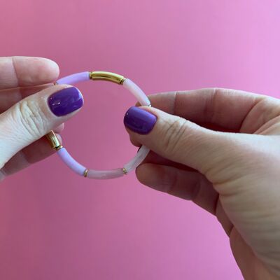 Jewelry KIT: Fine pink bangle bracelet