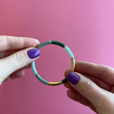 Jewelry KIT: Fine green bangle bracelet