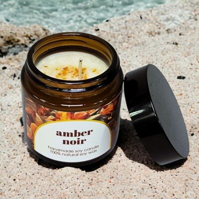 Natural Black Amber Scented Soy Candle