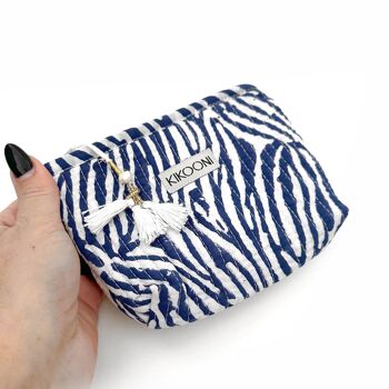 mini sac fait main "Blue Zebra" 2