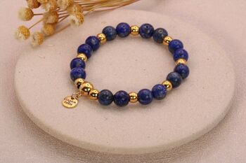 Bracelet Lapis Lazuli Doré 1