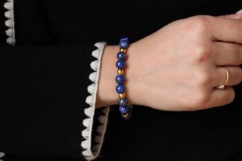 Bracelet Lapis Lazuli Doré 2