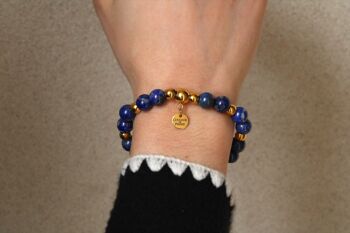 Bracelet Lapis Lazuli Doré 3