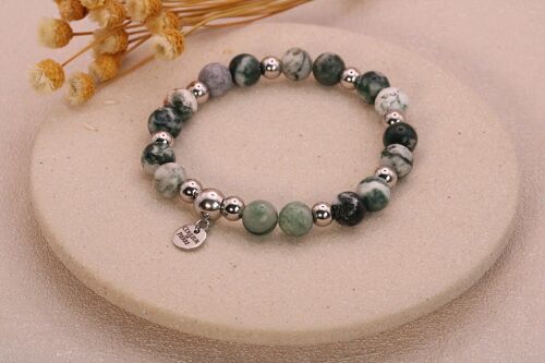 Bracelet Agate Dentitrique Argent