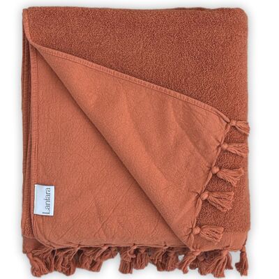 Hammam towel Terry cloth - Terracotta Red - 90x190cm
