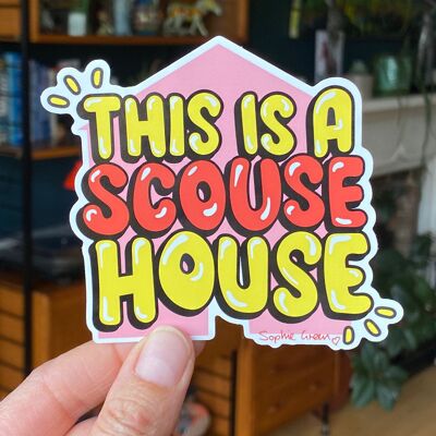 Dies ist ein Scouse House Red Sticker