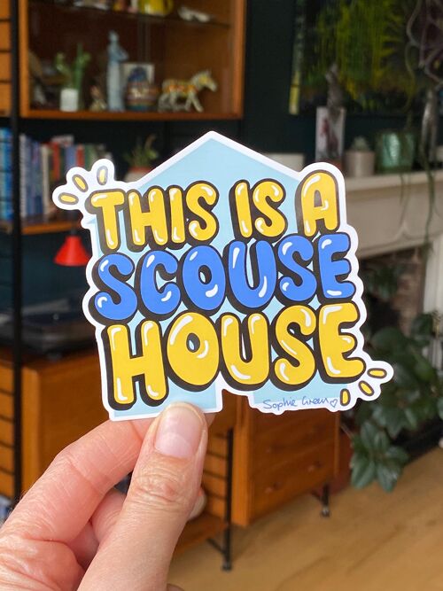 This Is A Scouse House Blue Sticker