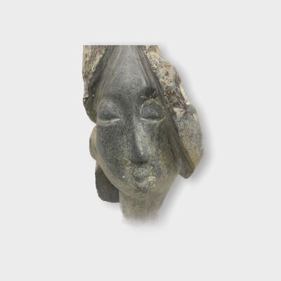 Sculpture tête en pierre par Rizimu Chiwawa Zimbabwe (3006)
