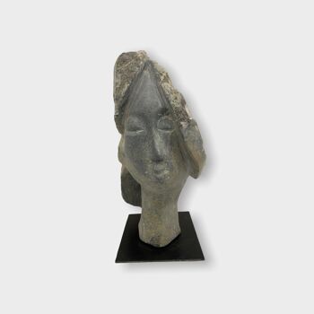 Sculpture tête en pierre par Rizimu Chiwawa Zimbabwe (3006) 3