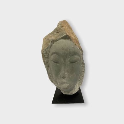 Stone head sculpture by Rizimu Chiwawa Zimbabwe (3114)