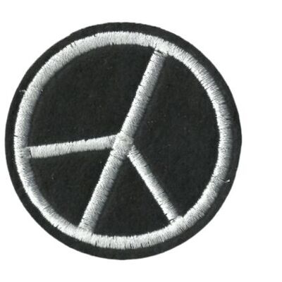 Hippie peace symbol iron-on patch