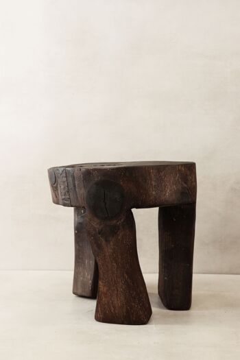 Tabouret/Table d'appoint en bois sculpté à la main - 47.1 3