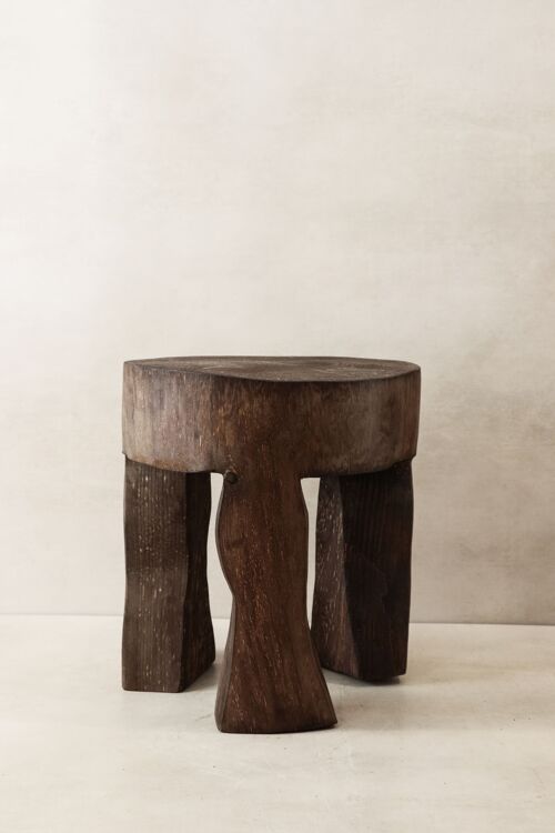 Hand Carved Wooden Stool\Side Table - 47.3