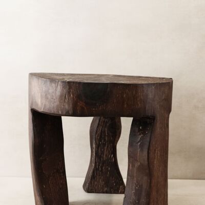 Tabouret/Table d'appoint en bois sculpté à la main - 48.2