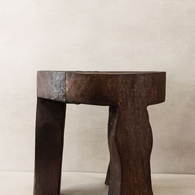 Sgabello\Tavolino in legno intagliato a mano - 48.3